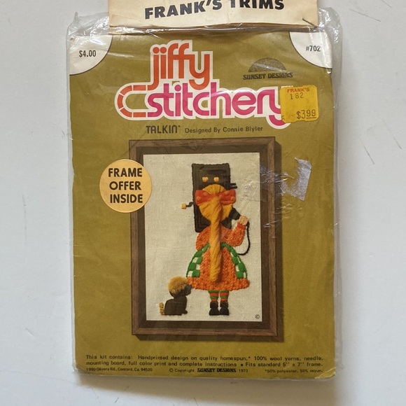 ⛄️🔴$5 Vintage Kiffy stitchery kits 3 UNOPENED 1973 talkin’ Sewin’ prayin’ - Picture 4 of 12